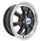 Gt-8 Wheel, Black with Polished Lip, 5.5 Wide, 4 on 130mm