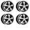 Appletree Automotive 10-1108-4 911 Alloy Wheels Polished with Black, 4-1/2 Wide, 5 on 205mm